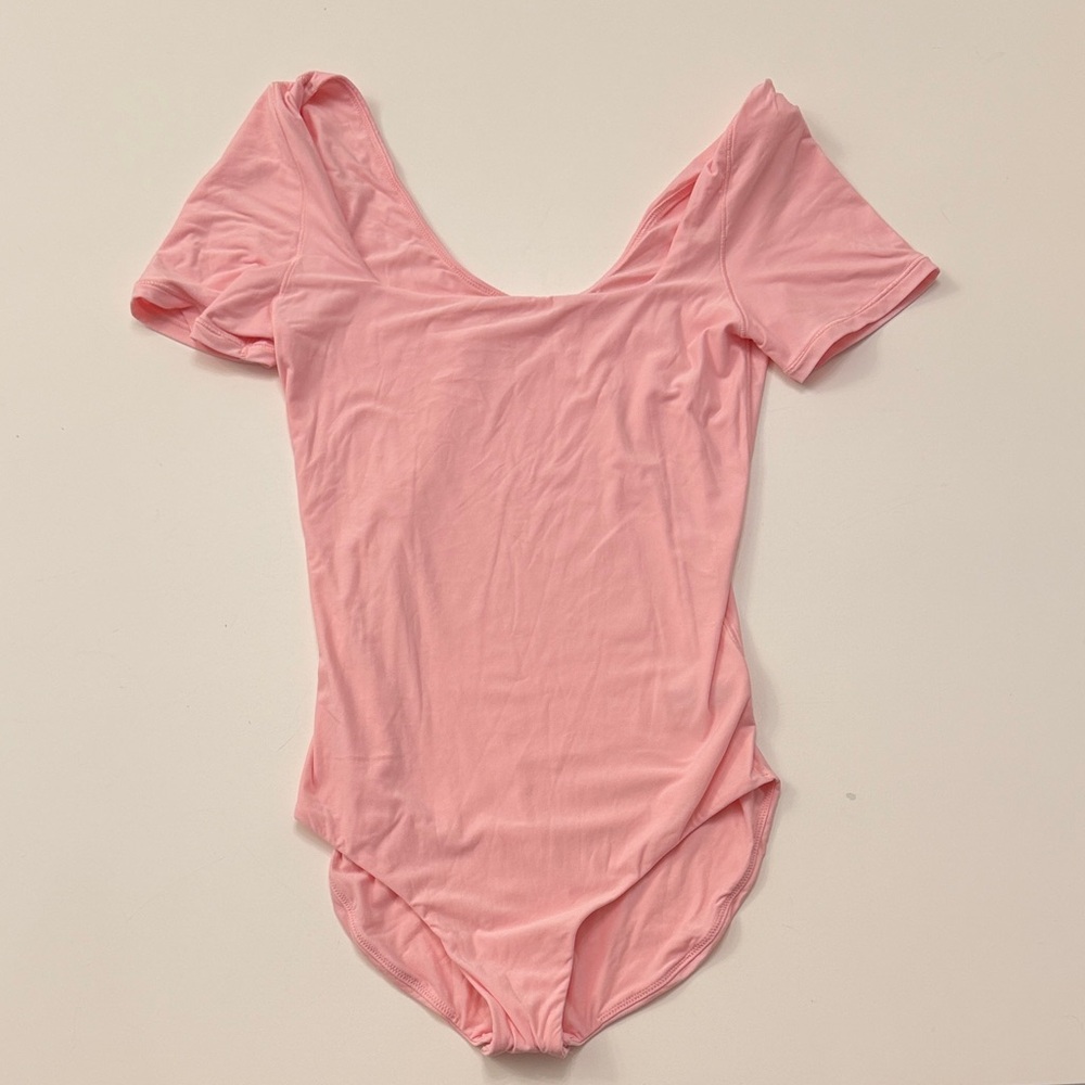 American Eagle Smoothez Light Pink Scoop Neck Bodysuit